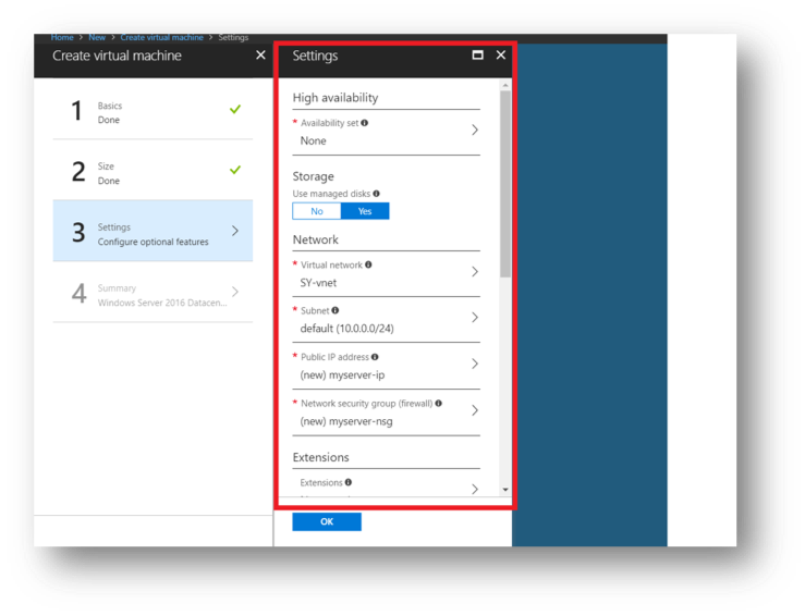 Azure Resource Group: settings a resource group
