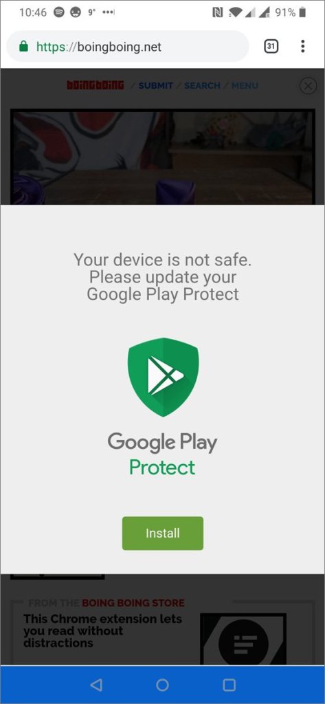 Fake Google Play overlay