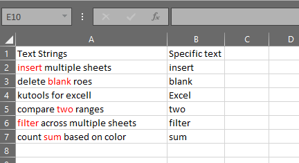 kutools excel highlight rows with specific text
