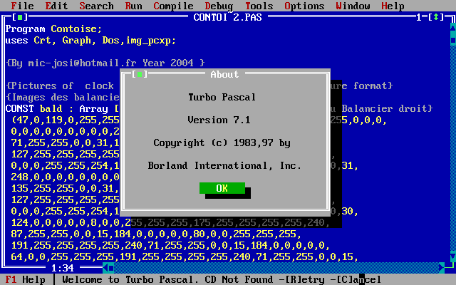 Turbo Pascal 7.1 - Fifty years of Pascal