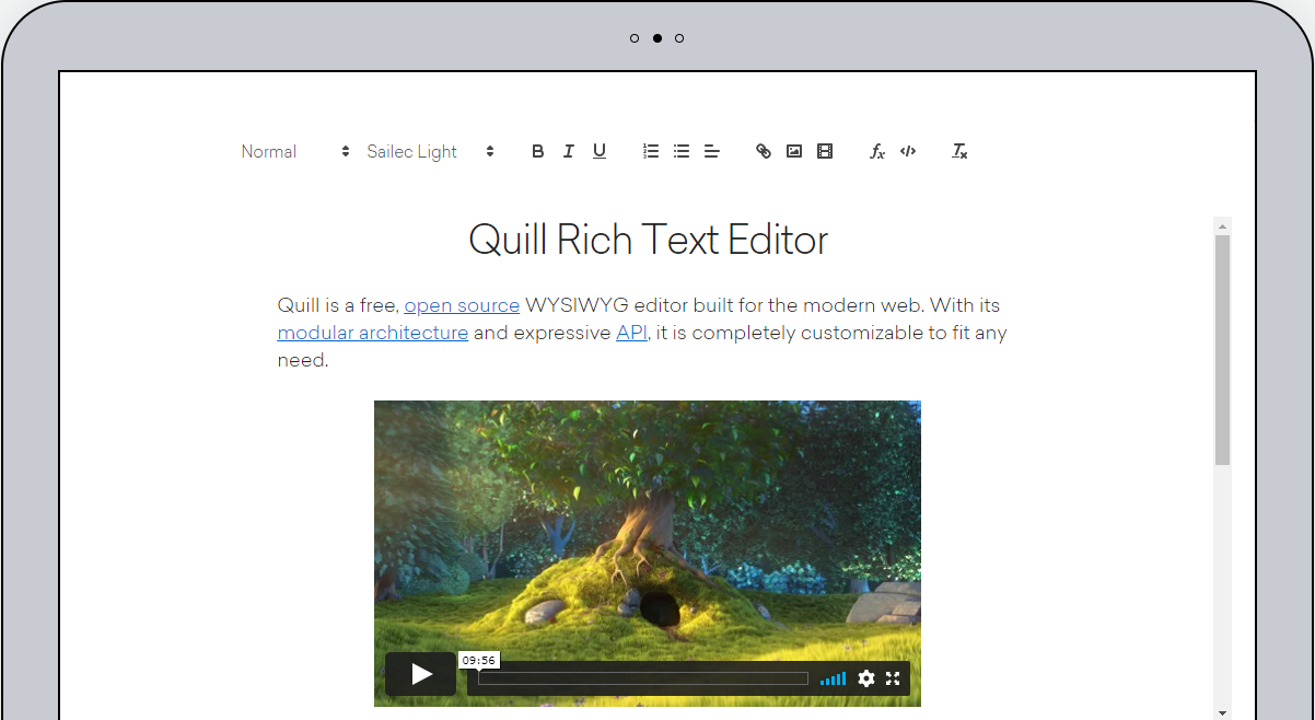 Quill Rich Text Editor example - Create a Blazor component for Quill