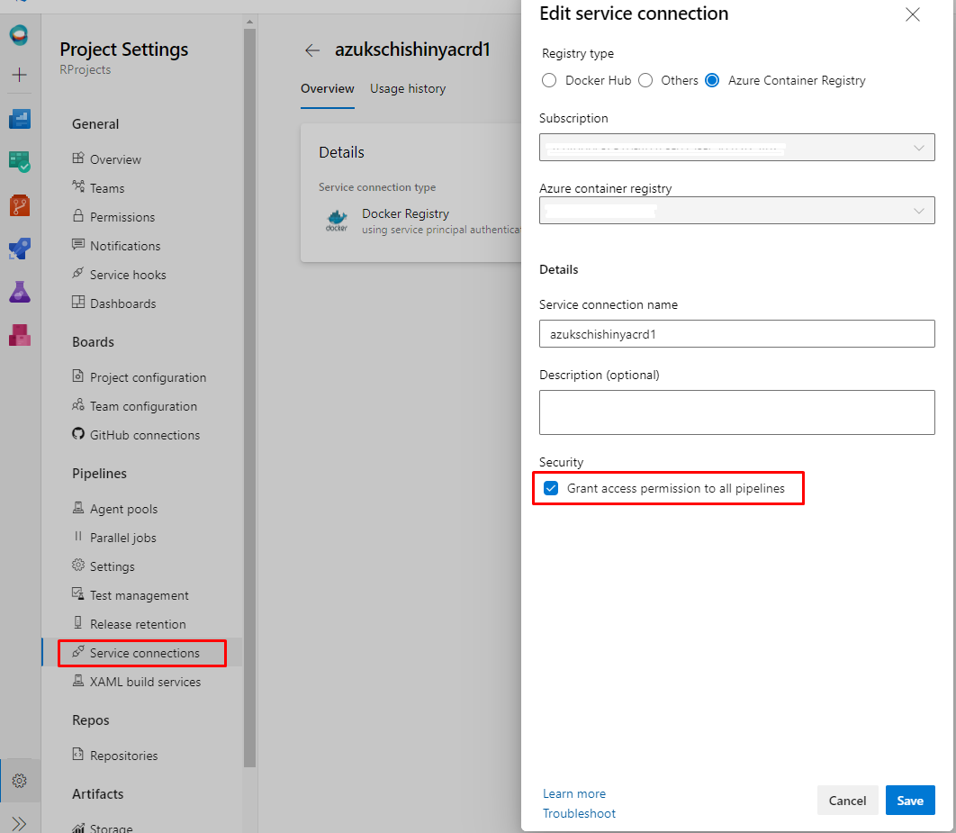 Service connection in Azure DevOps - Pull Docker image from ACR in pipelines